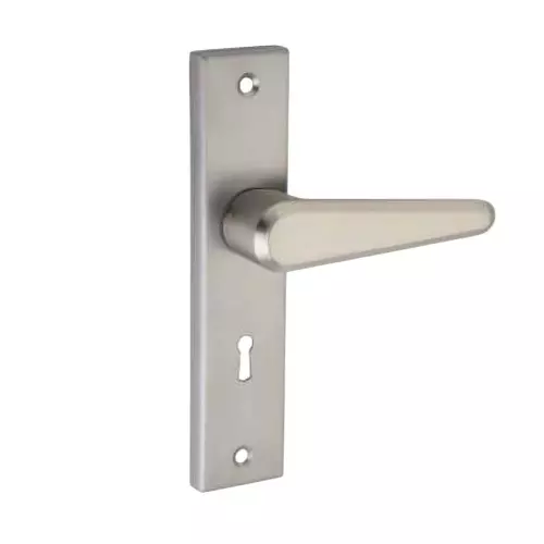 Jainson Locks Ss + Zinc / Alm Nova Cylinder Mortise Handle Lock Set Normal 60 mm Cylinder Size & 200 mm Size Matt Satin Finish, 417