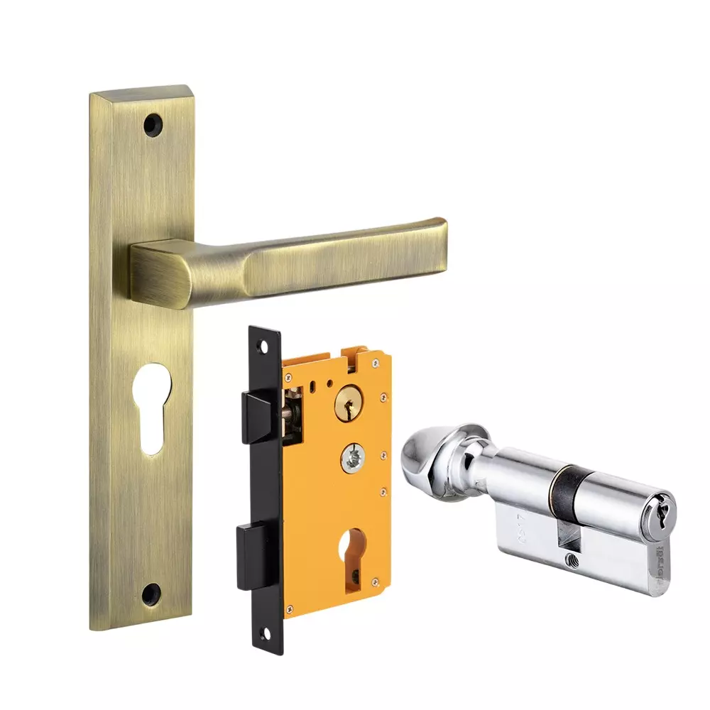 Dorset HL Series Texa Lock Sets With Knob and Key Cylinder 70 mm PT Finish, HL TEX
