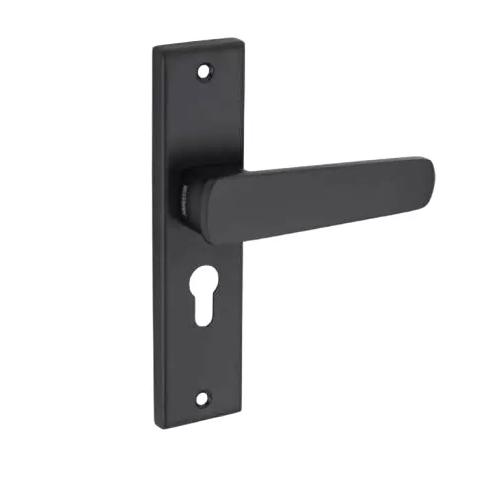 Jainson Locks Ss + Zinc / Alm Hugo Cylinder Mortise Handle Lock Set Normal 60 mm Cylinder Size & 250 mm Size Jet Black Finish, 450