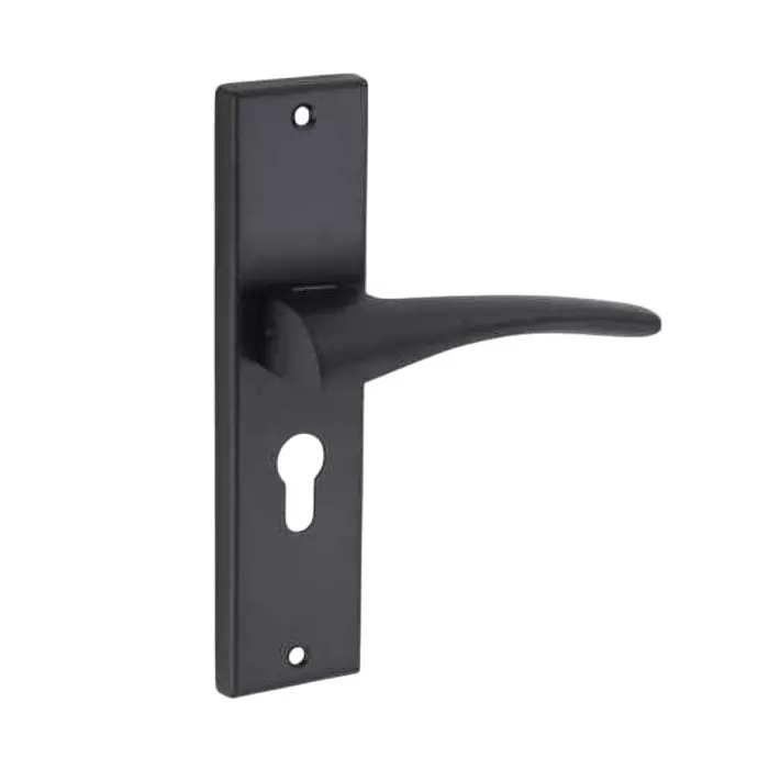 Jainson Locks Ss + Zinc / Alm Ark Cylinder Mortise Handle Lock Set Normal 60 mm Cylinder Size & 200 mm Size Jet Black Finish, 453