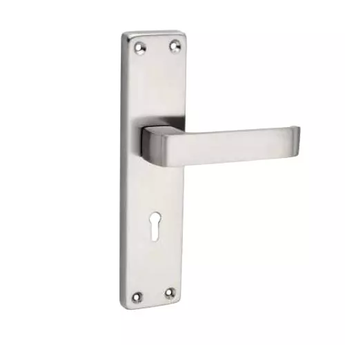 Jainson Locks Mild Steel Series Gizmo Cylinder Mortise Handle Lock Set Normal 60 mm Cylinder Size & 200 mm Size S.S Finish, 429