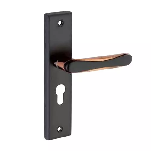 Jainson Locks Ss + Zinc/Alm Wave Cylinder Mortise Handle Lock Set Normal Jet Black Finish 60 mm, 2022