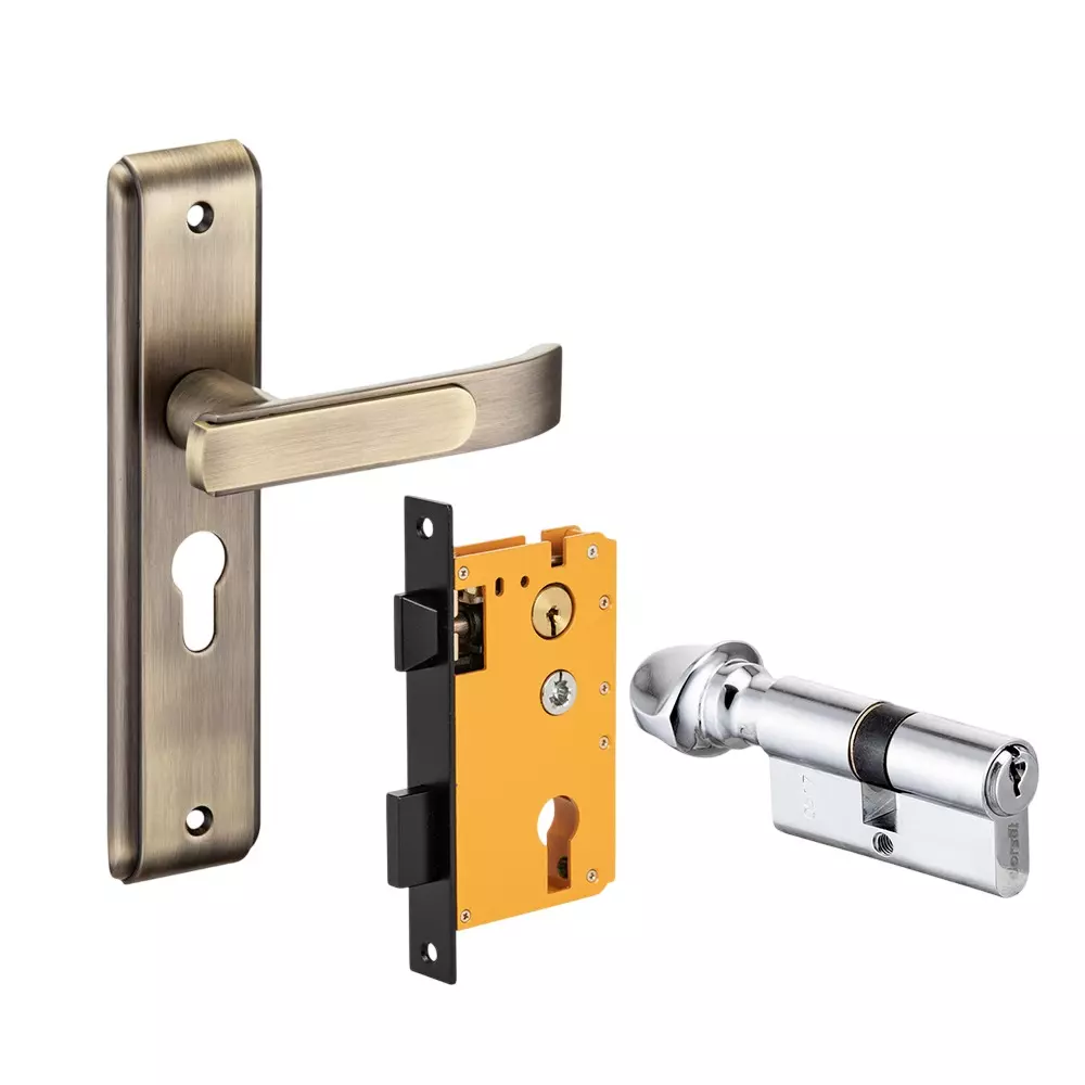 Dorset HL Series Dash Lock Sets With Knob and Key Cylinder 60 mm PT Finish, HL DAS