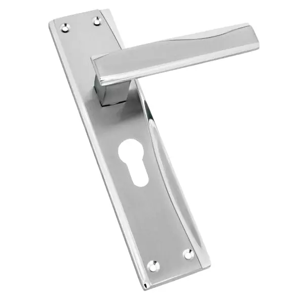 Jainson Locks Full Zinc Curvo Cylinder Mortise Handle Lock Set Ultra 62 mm Cylinder Size & 200 mm Size S.S Finish, 833