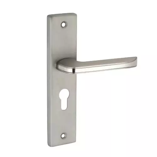 Jainson Locks Ss + Zinc / Alm Flute Cylinder Mortise Handle Lock Set Normal 60 mm Cylinder Size & 200 mm Size Matt Satin Finish, 470