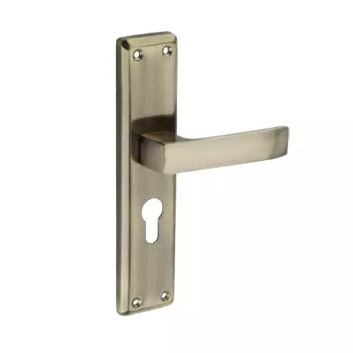 Jainson Locks Mild Steel Series Fabio Cylinder Mortise Handle Lock Set Normal 60 mm Cylinder Size & 200 mm Size Antique Finish, 695