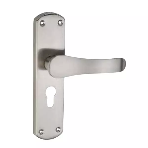 Jainson Locks Mild Steel Series Dezire Cylinder Mortise Handle Lock Set Normal 60 mm Cylinder Size & 200 mm Size S.S Finish, 432