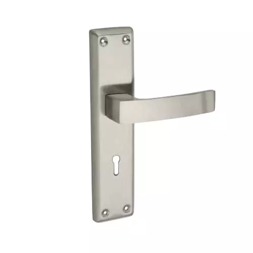 Jainson Locks Mild Steel Series Fabio Cylinder Mortise Handle Lock Set Normal 60 mm Cylinder Size & 200 mm Size S.S Finish, 439