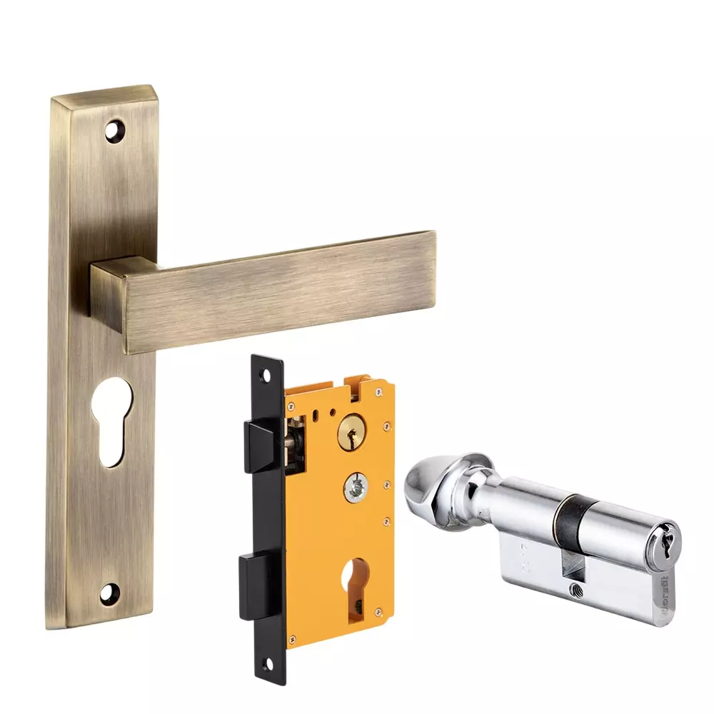 Dorset HL Series Elina Lock Sets With Knob and Key Cylinder 60 mm PT Finish, HL ELN