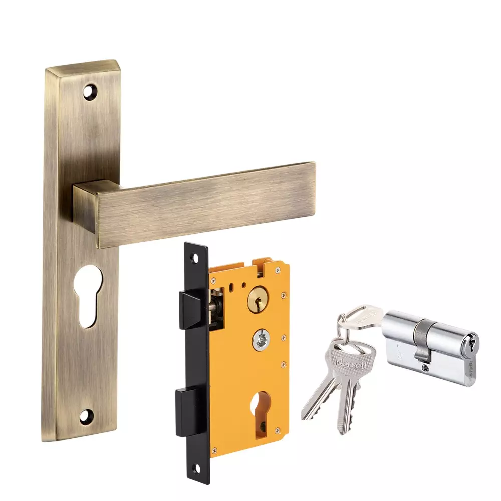 Dorset HL Series Elina Lock Sets With Both Side Key Cylinder 70 mm PT Finish, HL ELN