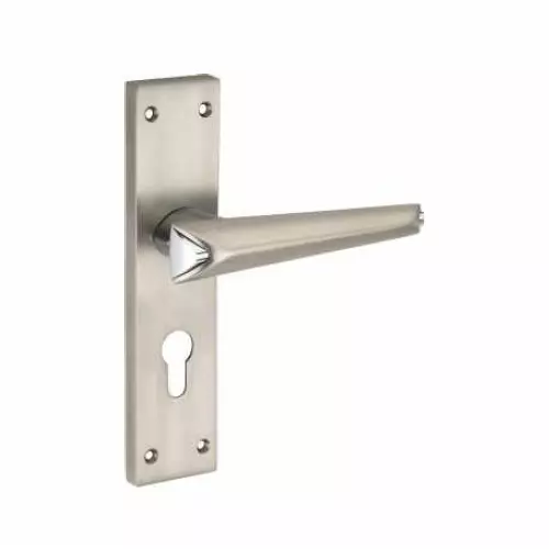 Jainson Locks Saga Roca Cylinder Mortise Handle Lock Set 62 mm x 250 mm Matt Satin + Cp Finish, 562