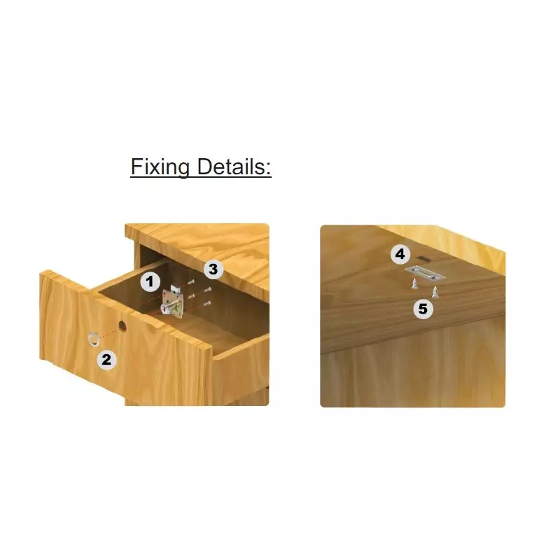 Ebco Securite Drawer Lock with Brass Key Brushed Steel Finish and Size 23 mm, P-SRD-23B