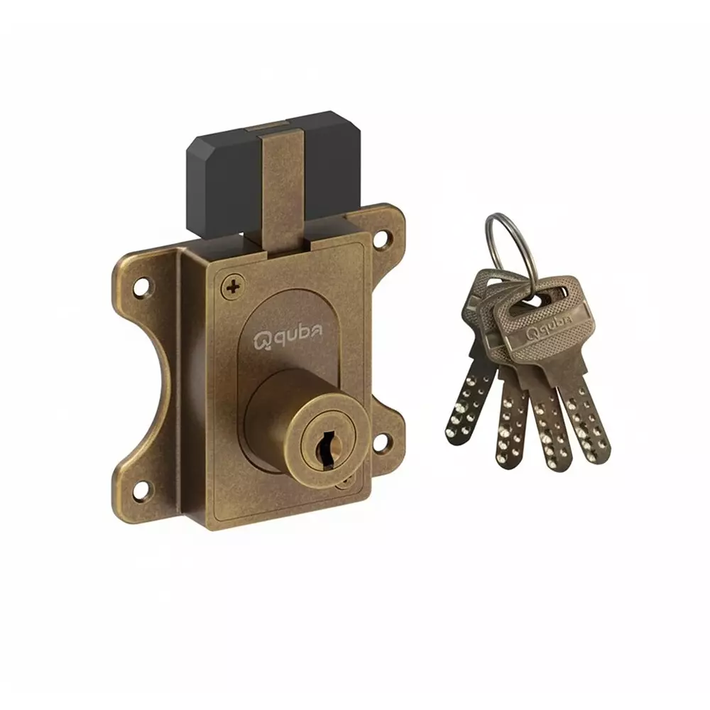 Quba Center Sliding Lock 30 mm AB Finish, Q 203CSL