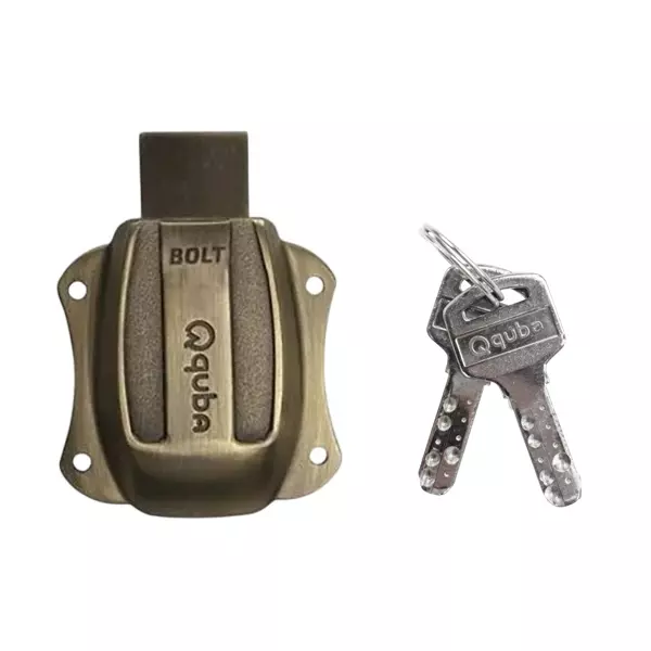 Quba Bolt Drawer Lock 20 mm AB Finish, Q Bolt D