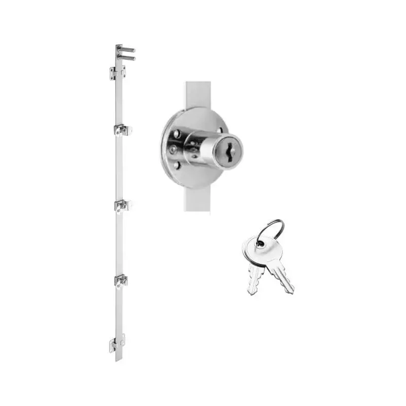 OZONE Multi Drawer Lock 20 mm Door Thickness Nickel Steel Key Material 20 mm Barrel Length Zinc Die Cast Lock, OE-MDL-4P-SMS 580MM CP