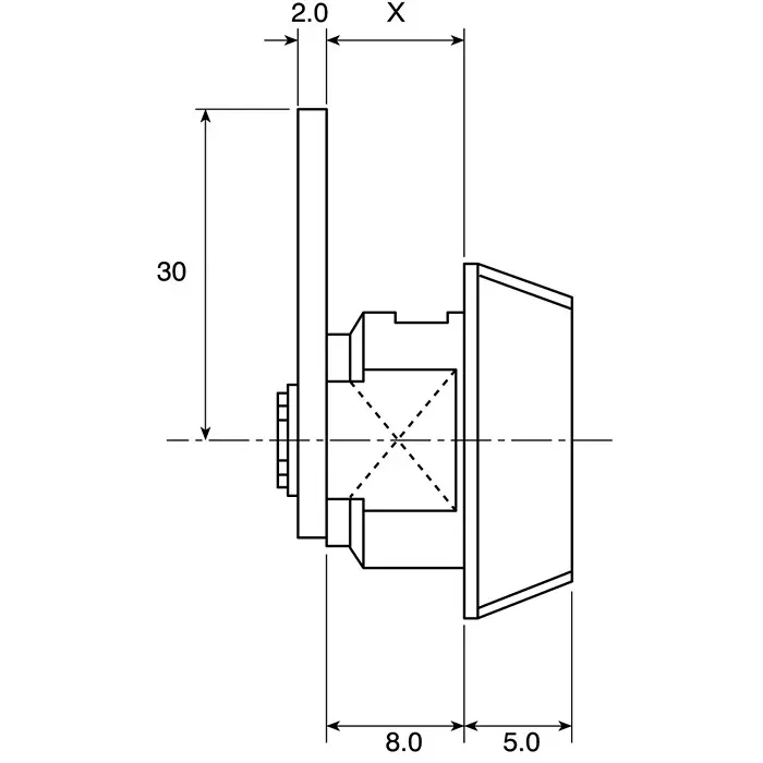 Euro-Locks a Lowe Fletcher group Company Camlock 8 mm Panel-to-Tongue 16.1x13.1 mm Cutout Key Unlock, 201012