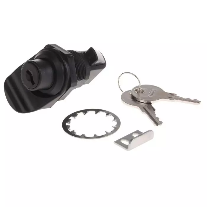Southco Black ABS Camlock 23 mm Panel-to-Tongue 22.2x25.5 mm Cutout Key Unlock, 93-303