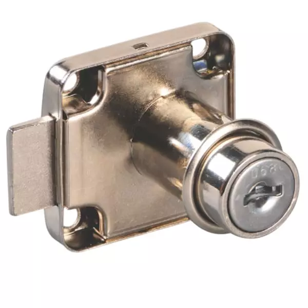 Ebco Target Square Lock Size 22 mm, Nickel Plated Finish and 19 mm Cutout, E-SQL1-22-M