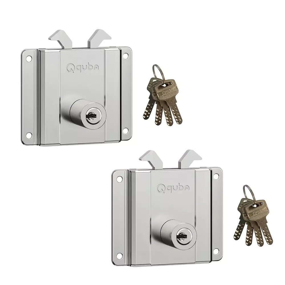 Quba Side Sliding Lock 25 mm SS Finish, Q 203SSL (Pack of 2)