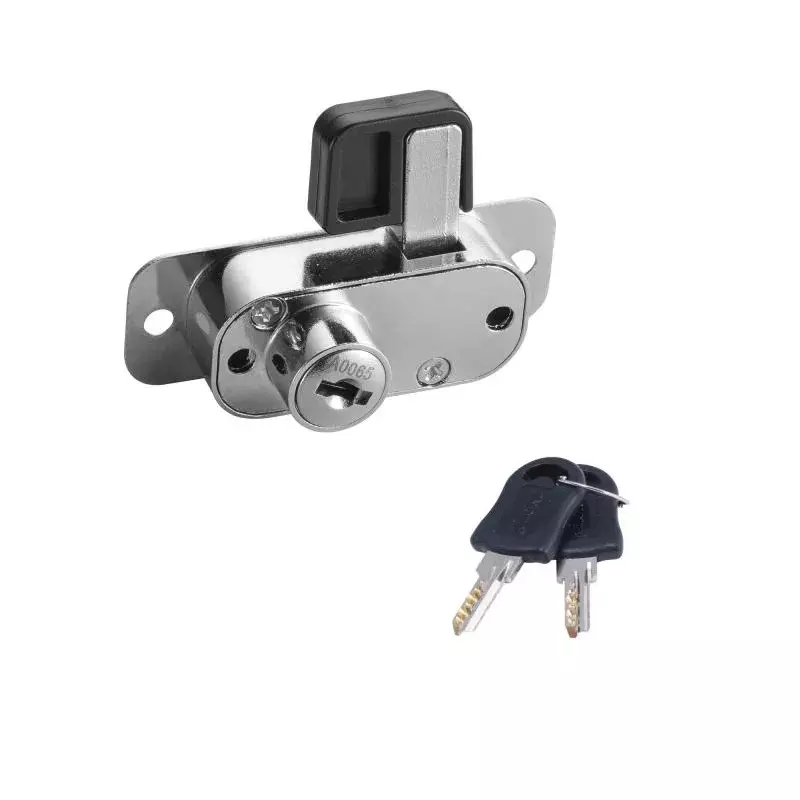 OZONE Twist & Turn Wardrobe Sliding Door Lock 25 mm Door Thickness Plastic head Key Material 10 mm Barrel Length Zinc Die Cast Lock, OE-WSL1-25P STD NP