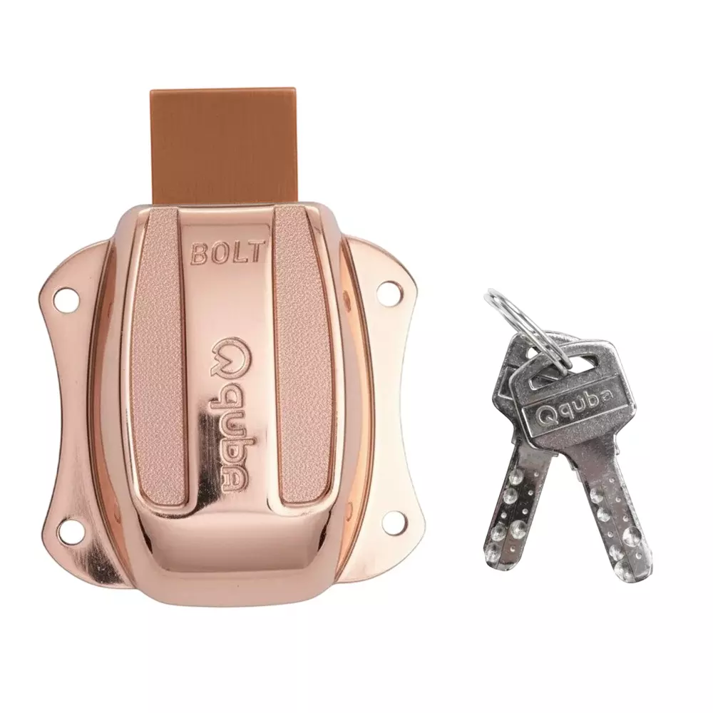 Quba Bolt Drawer Lock 20 mm RG Finish, Q Bolt D
