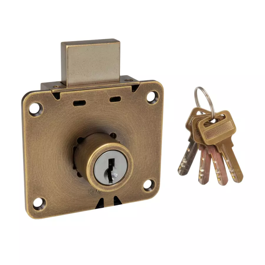 Quba Drawer Lock Dimple Key 20 mm AB Finish, Q 203D