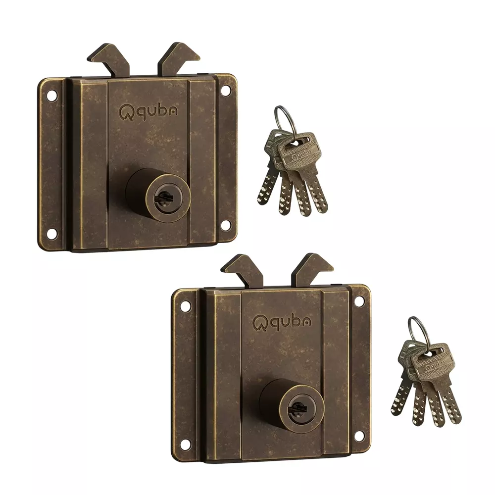 Quba Side Sliding Lock 25 mm AB Finish, Q 203SSL (Pack of 2)