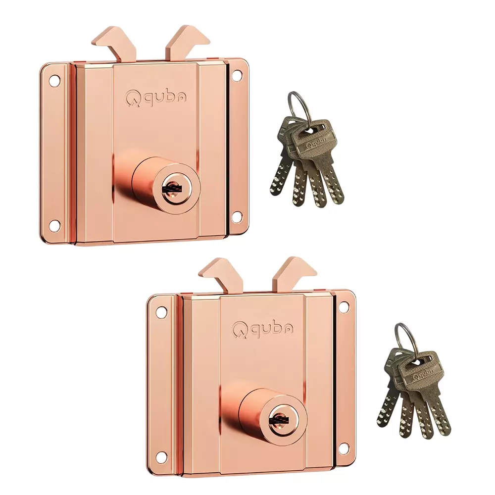 Quba Side Sliding Lock 25 mm RG Finish, Q 203SSL (Pack of 2)