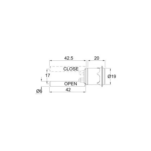 Ebco Target Pedestal Lock with Metal Keys Nickel Plated Finish and 20 mm Cutout, E-MPL2-20-M