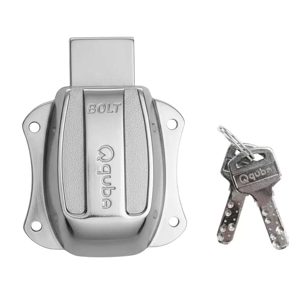 Quba Bolt Drawer Lock 20 mm SS Finish, Q Bolt D