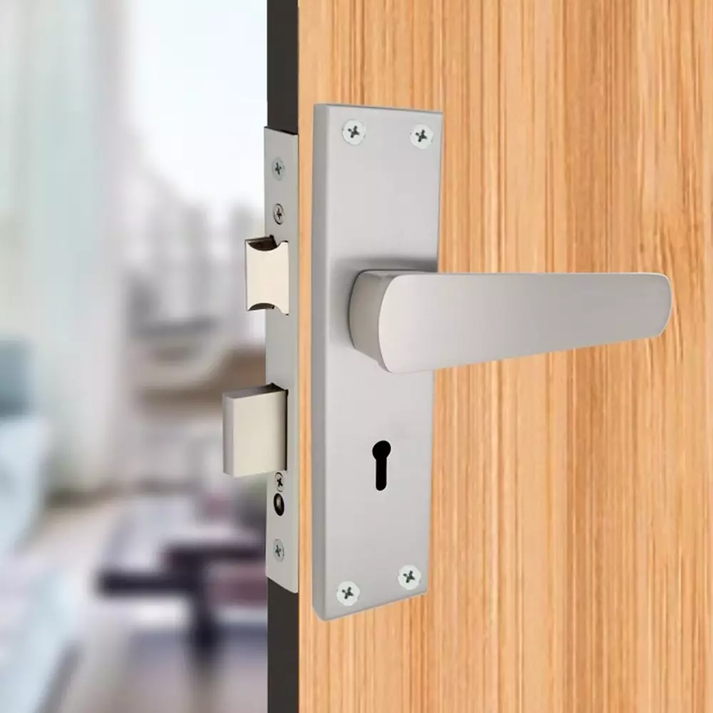 Harrison B-777 Series Mortise Lock Set 60 mm Aluminium SS/CP Finish with 3 Keys, 23611