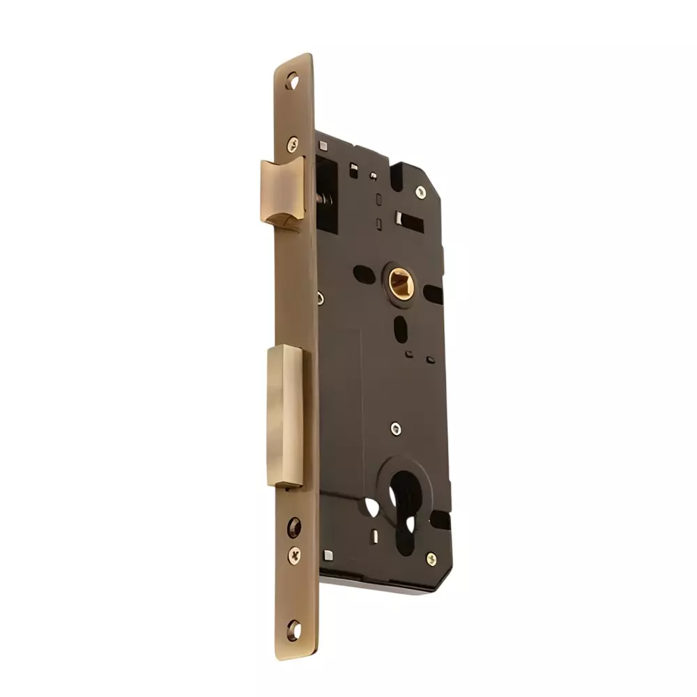 Ebco Mortise Door Lock Body Brass Zen 2 Antique Brass Finish and Size 85x50 mm, MDLBBZ2-50-AQ