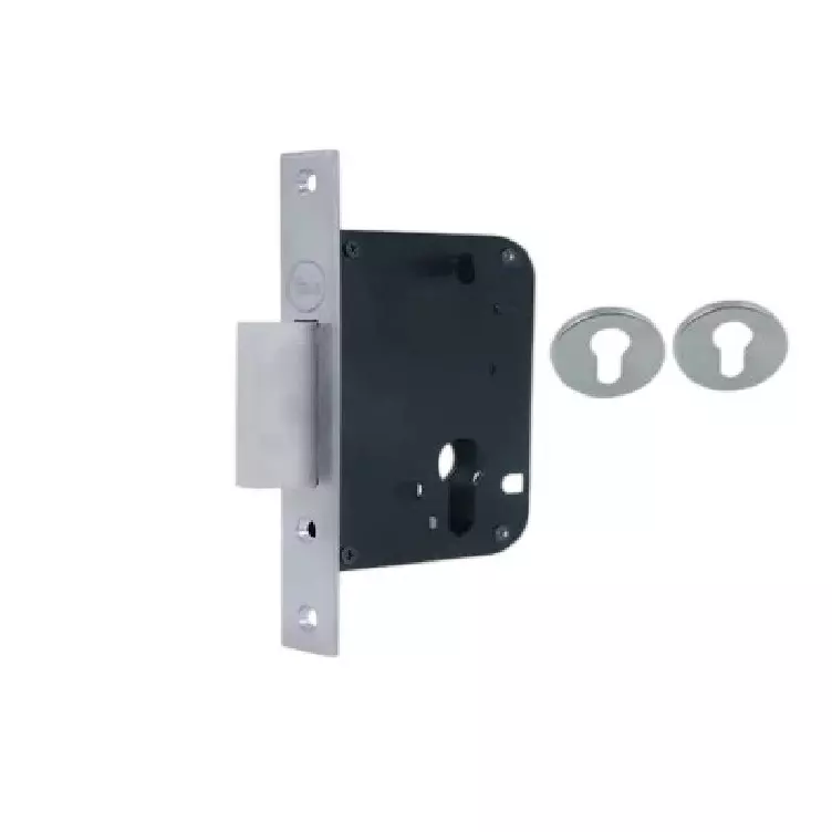 Yale Mortise Deadbolt with Escutcheons 50 mm Backset Satin Steel Finish, 18 P4.50-ESC