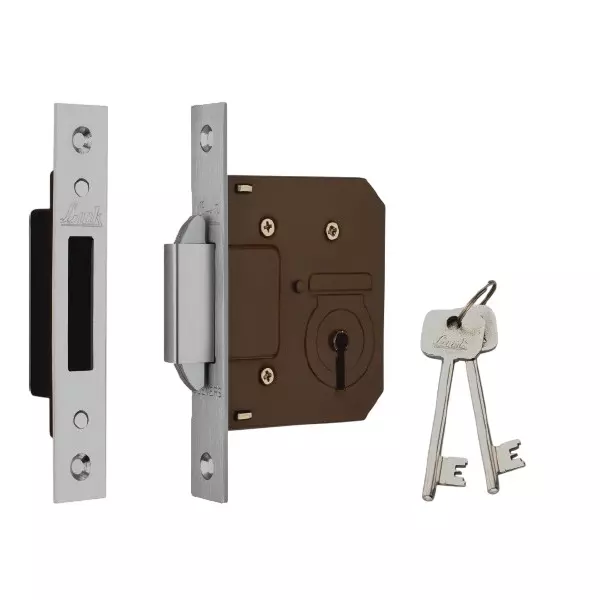 Link Mortise Dead Lock 6 Lever Silver Satin Finish, 601