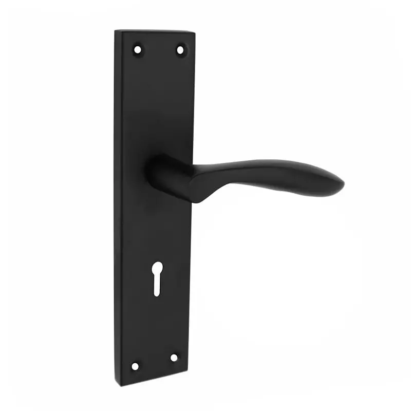 Harrison B-444 Series Mortise Lock Set 70 mm Aluminium Black Finish with 3 Keys, 22700