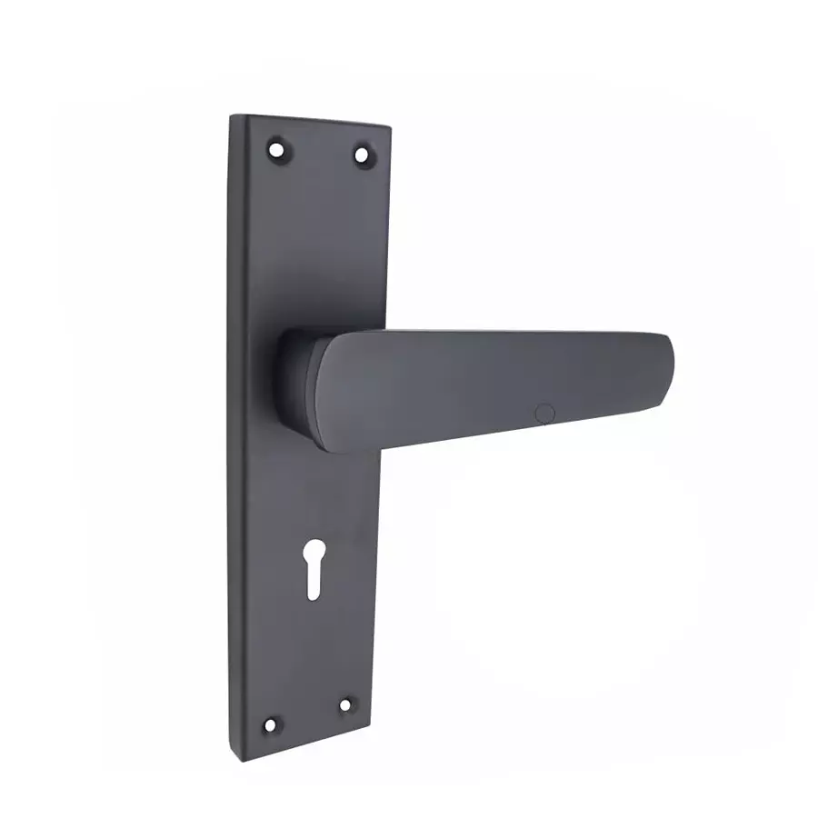Harrison B-777 Series Mortise Lock Set 70 mm Aluminium Black Finish with 3 Keys, 23750