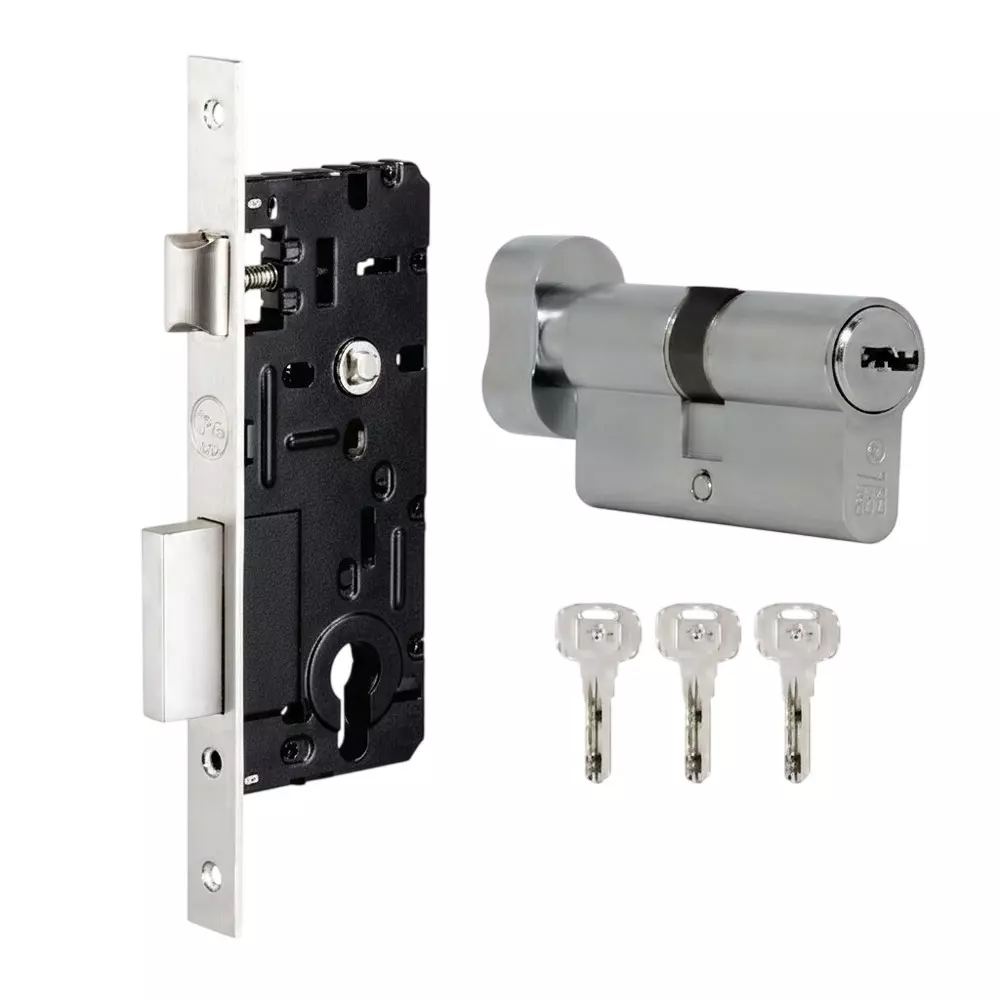 Yale YSMC-8545 Mortise Lock Set 60 mm Brass Knobs Stainless Steel, 60MMTTDK-(SS)