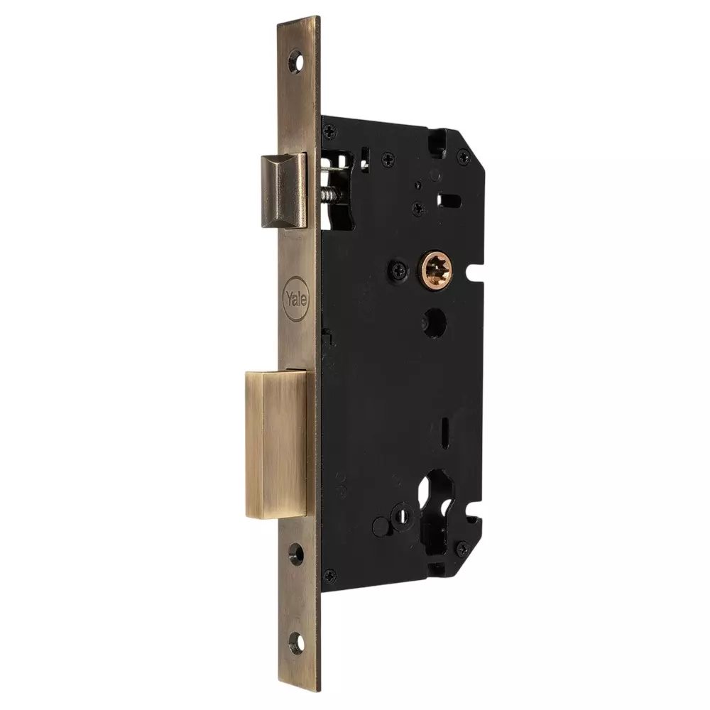 Yale Premium Residential Mortise Locks With Latch and Deadbolt 60 mm Backset Antique Brass Finish Brass, 24-8560 BRSS04 AB-S