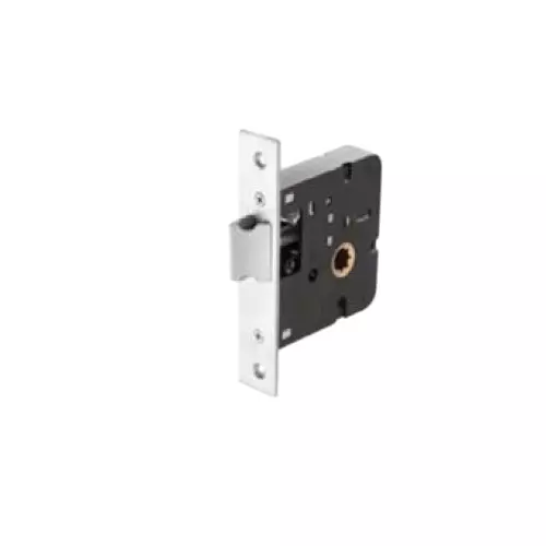 GEZE Latch Lock With Fixing Screws, Size 45 mm, Stainless Steel Front and Strike Plate with Brass Bolt and SS Finish, 8115208