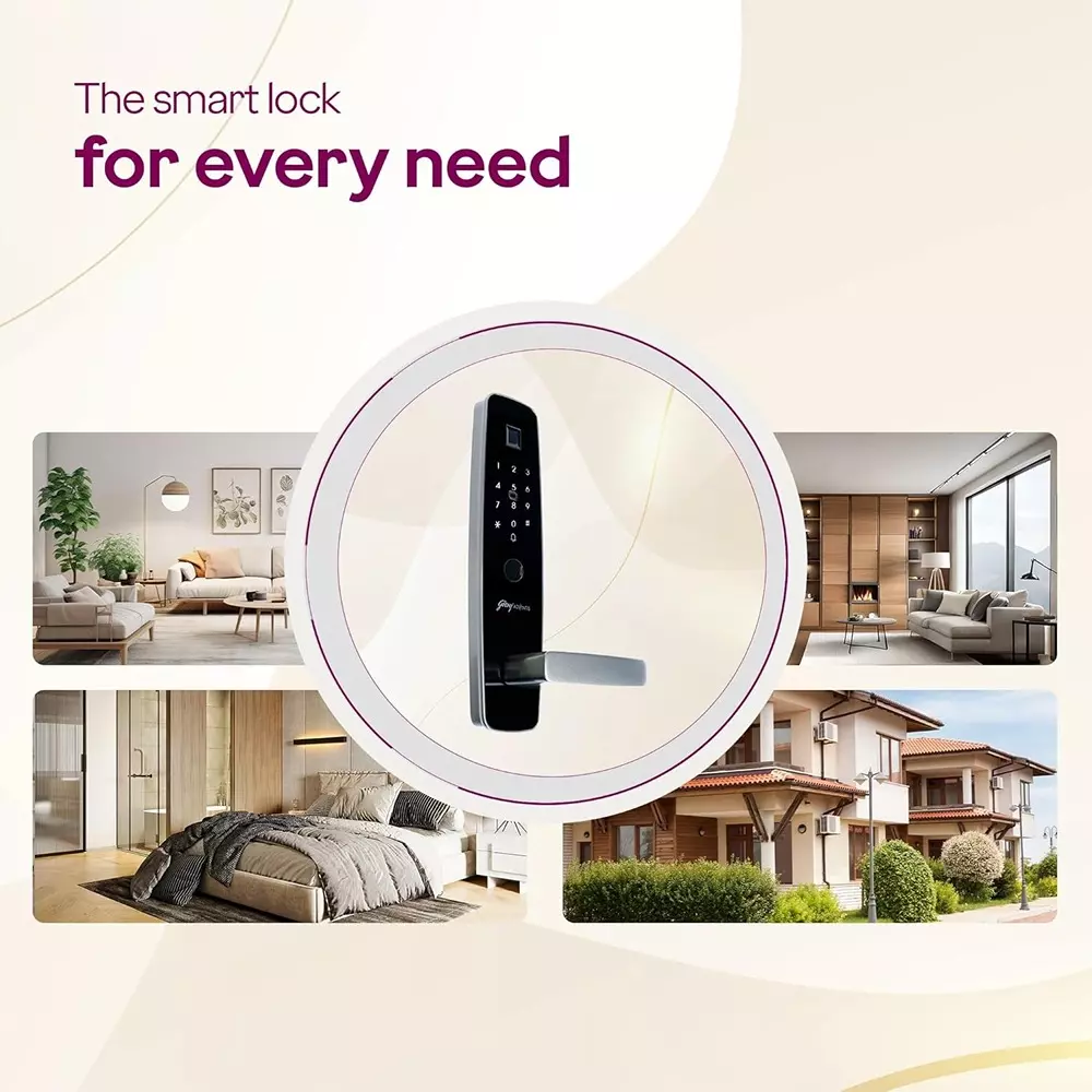 Godrej Digital Mortise Lock Advantis IoT9 60 mm Titanum Grey, 2400