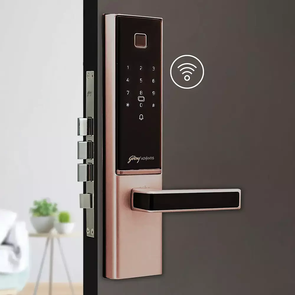 Godrej 7 in 1 Digital Mortise Lock Advantis GSL D1 60 mm Rose Gold, 4407
