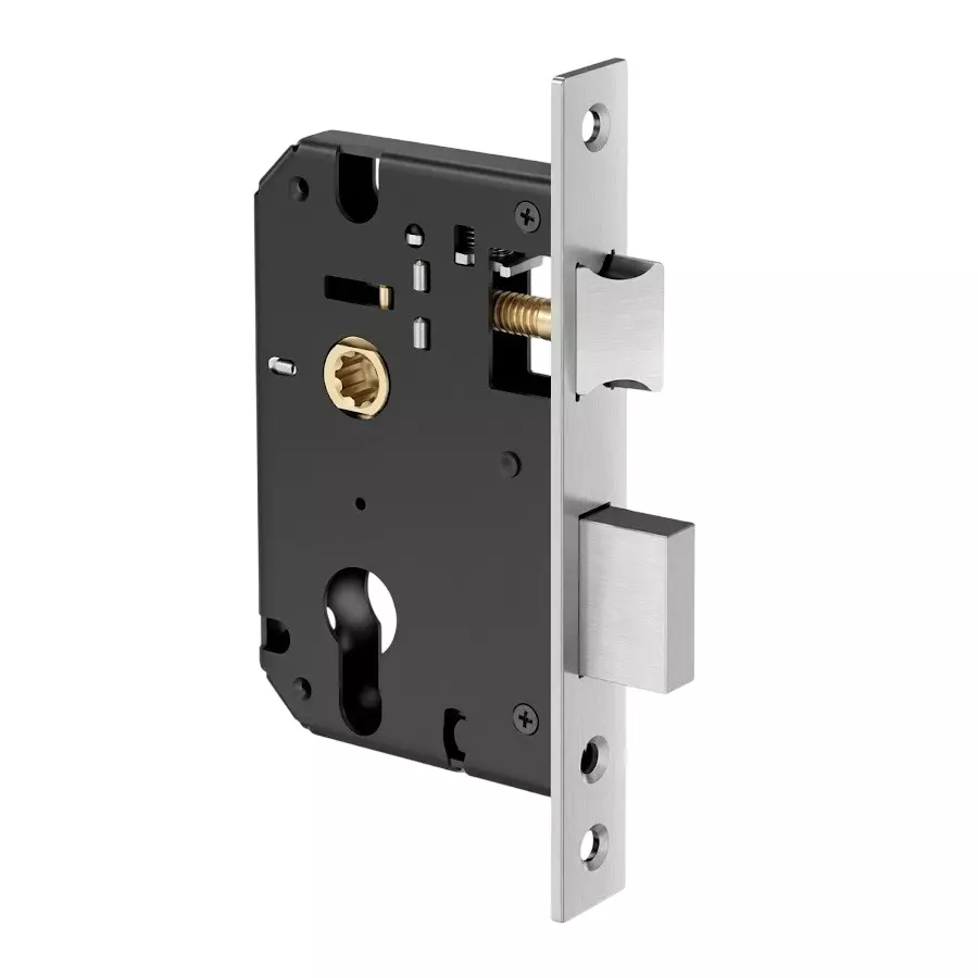 Harrison Mortise Lock Body 6 Lever Black & Silver 65 mm Size for Doors Use, 0154