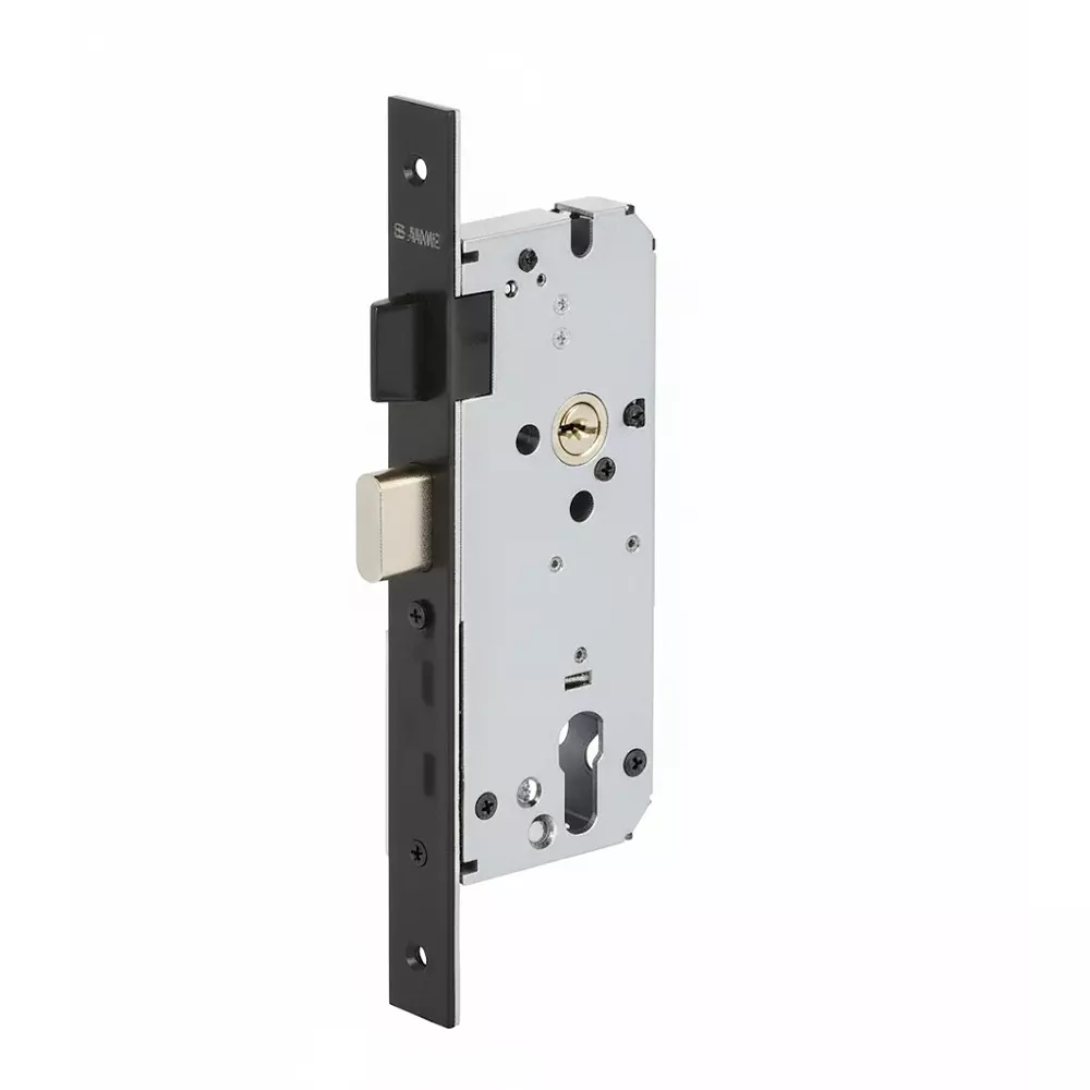 AIDO XL-C XL-C 3087 Sash Lock With Latch And Dead Bolt Strike Plate Glossy Black PVD Finish