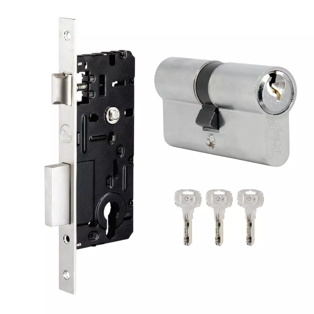 Yale YSMC-8545 Mortise Lock Set 70 mm Brass Knobs Stainless Steel, 70MMDCDK-(SS)