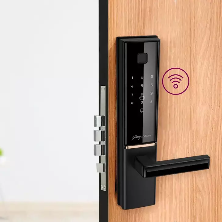 Godrej 7 in 1 Digital Mortise Lock Advantis GSL D1 60 mm Black, 4406