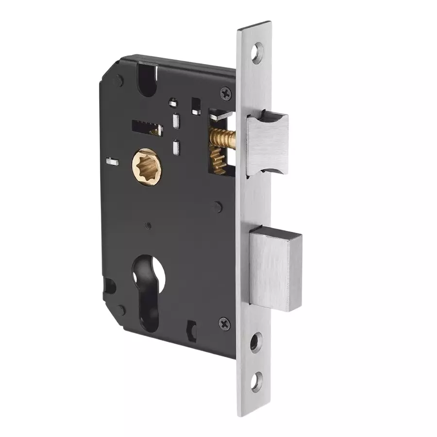 Harrison B-Series Mortise Lock Body KY Lock Type 6 Lever Black & Silver Aluminium 65 mm Size for Doors Use, 0686