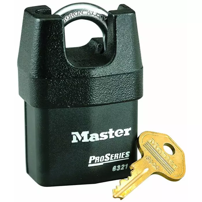 MASTER LOCK Padlock Weatherproof Steel Padlock 8 mm Shackle 54 mm Body, 6321EURD