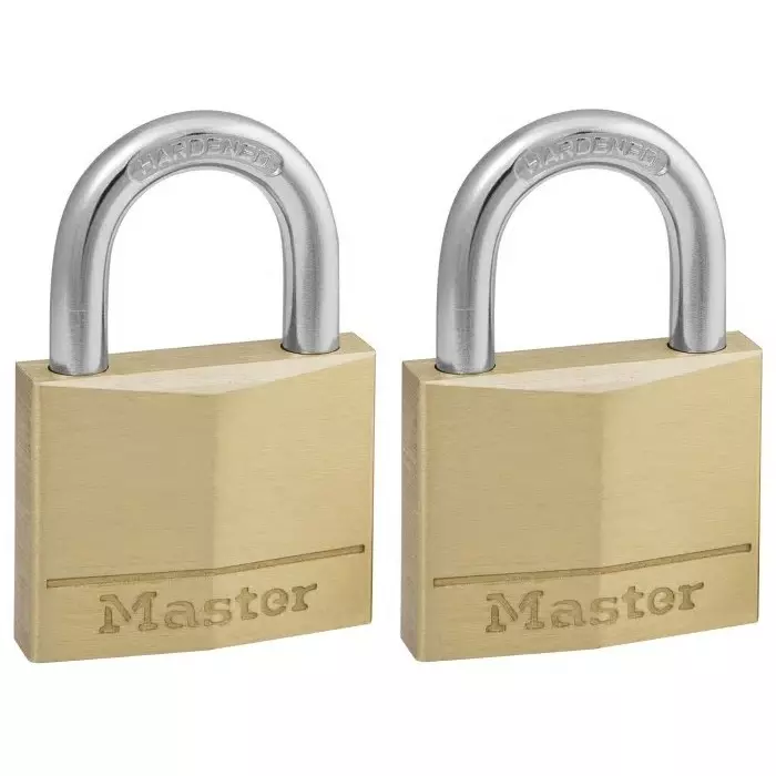 MASTER LOCK Padlock Brass Padlock Keyed Alike 6 mm Shackle 40 mm Body, 140EURT