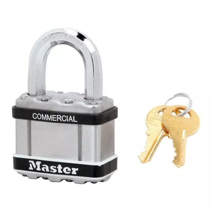 MASTER LOCK Padlock Weatherproof Steel Padlock 10 mm Shackle 51 mm Body, M5STS