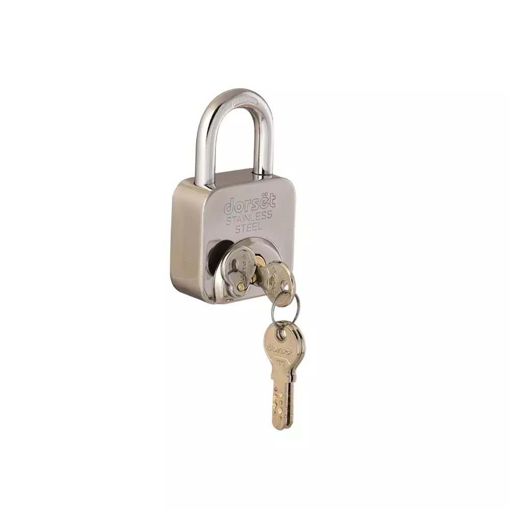 Dorset Vanguard Square Pad Lock 52 mm With 3 Keys Stainless Steel, PD 52 SQ (Pack of 40)